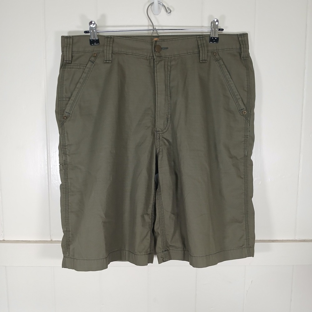 Carhartt Cargo Shorts Mens 36 Olive Green Ripstop Relaxed Fit 100240 301 *
